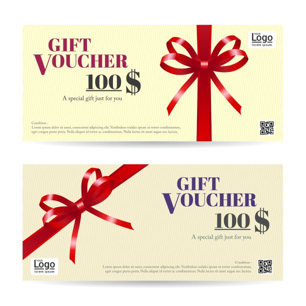 礼品券棕色红丝带图片下载