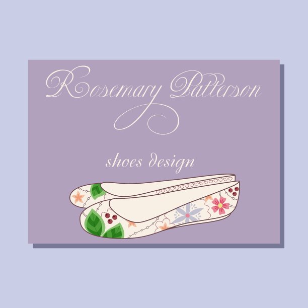 鞋子设计师的复古名片图片下载
