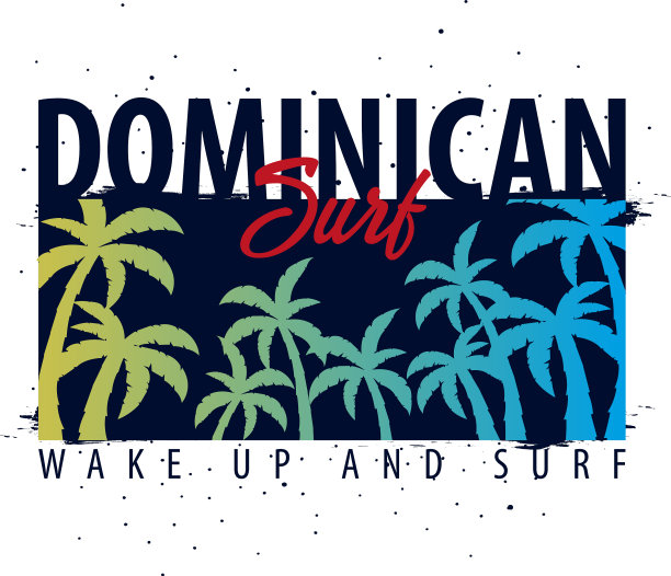 多米尼加冲浪图片与手掌t恤图片下载