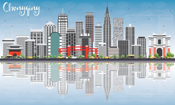 灰色建筑的重庆天际线图片下载