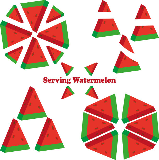 一组不同的西瓜图片下载