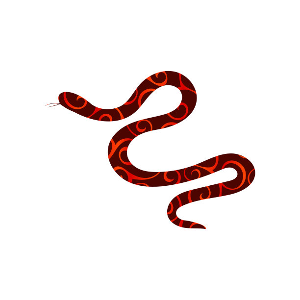 蛇是爬行动物的彩色剪影图片下载