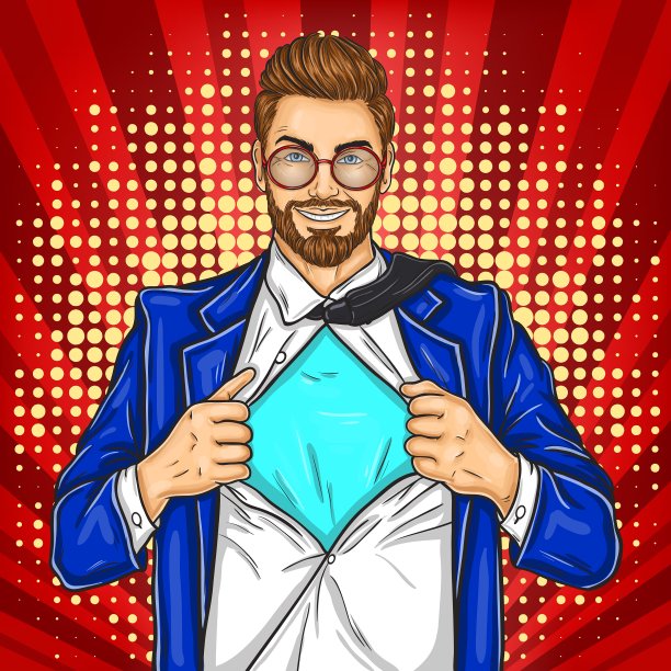 波普艺术超级爸爸英雄图片下载