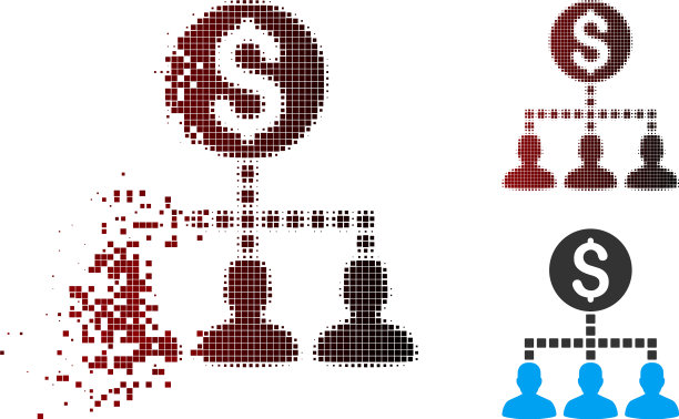 消散像素半色调货币收件人图标图片下载