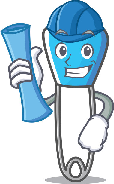 建筑师安全别针人物卡通图片下载