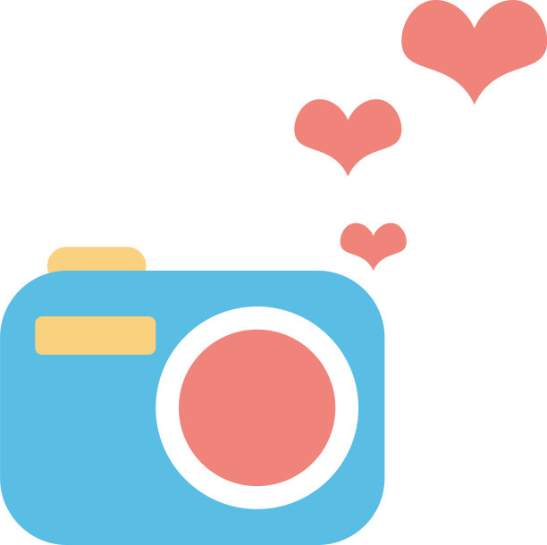 创意可爱的相机图标概念图形标志图片下载