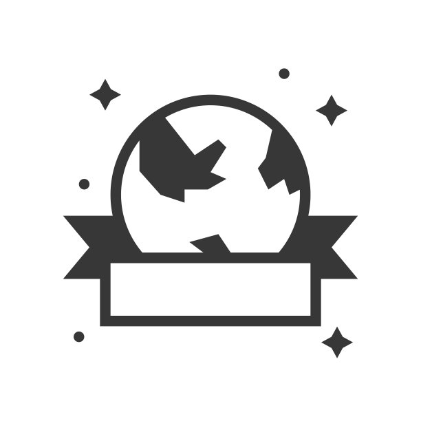 带有缎带的地球或行星地球图标图片下载