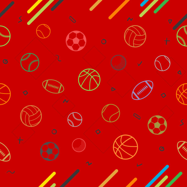 运动主题无缝模式背景足球图片下载