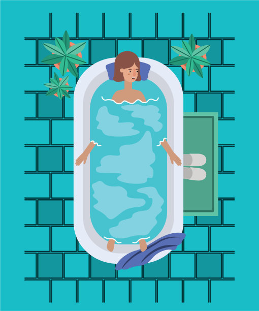 在浴缸里洗澡的女人图片下载