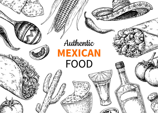 墨西哥食物和饮料小品龙舌兰酒图片下载