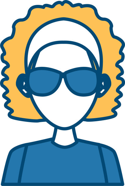 戴着墨镜的年轻女子卡通形象图片下载