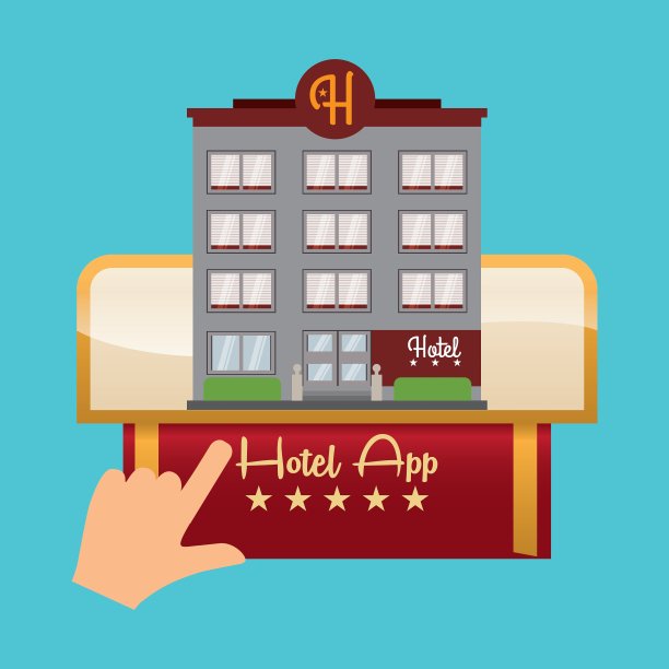 酒店和数字应用程序设计图片下载