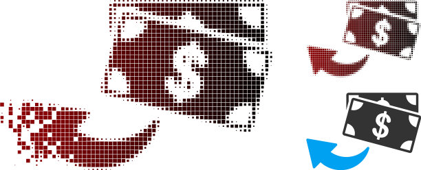 粉碎像素半色调回款图标图片下载