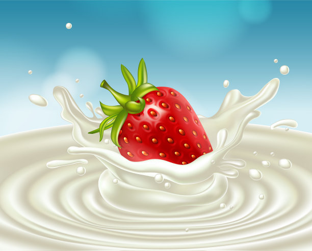 抽象背景与草莓在牛奶图片下载