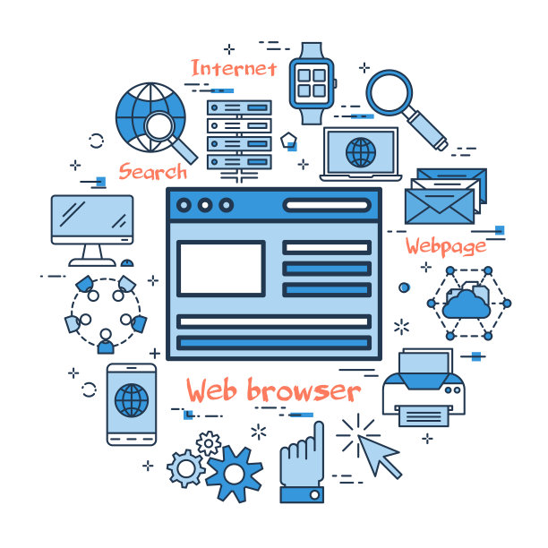 蓝色圆形网页浏览器图片下载