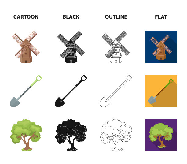 一把有把手的铲子放在花园里的一棵树上图片下载