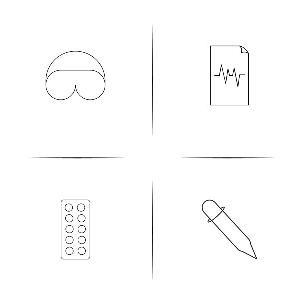 医疗保健和医疗简单线性图标集图片下载
