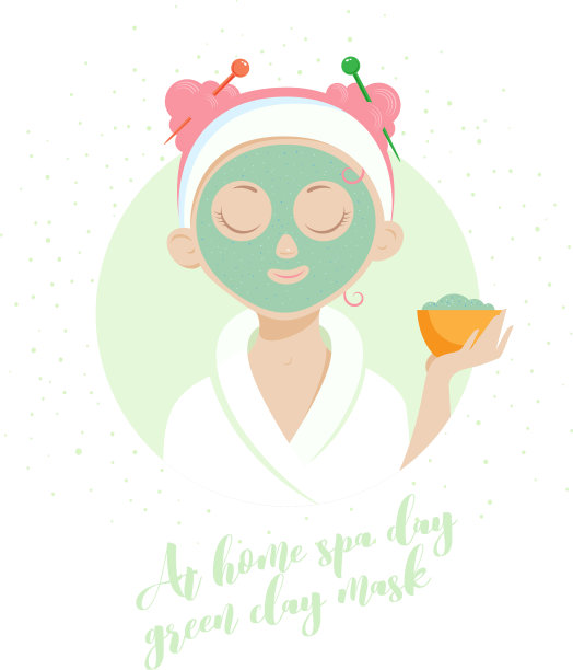 Spa少女绿泥面膜图片下载