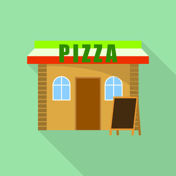 披萨街店图标平风格图片下载