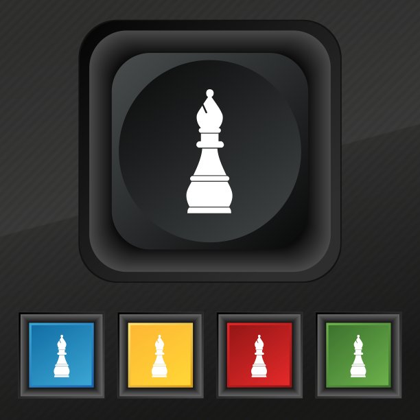 国际象棋主教图标符号：五彩缤纷的集合图片下载