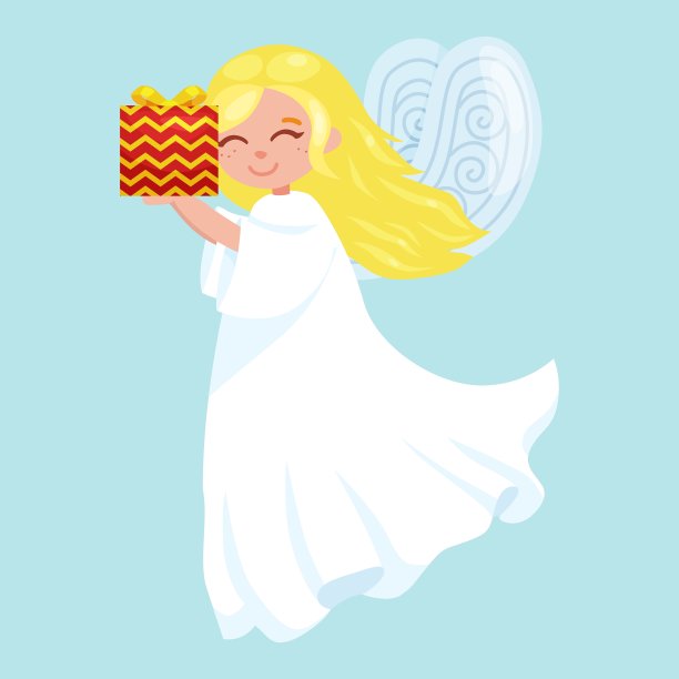 圣诞假期，飞翔的天使和翅膀图片下载