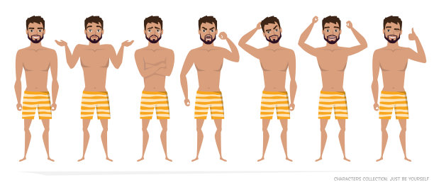 对年轻人的一系列情绪和手势图片下载