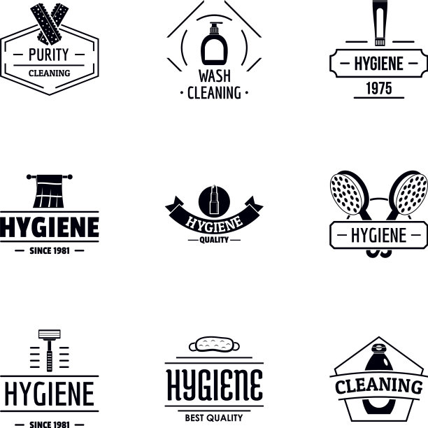 个人洁癖标志设置简约风格图片下载