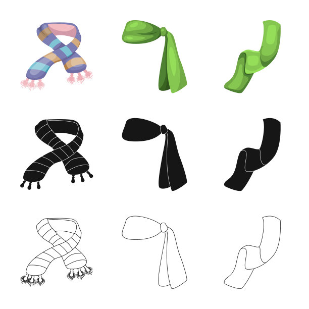 围巾和披肩图标集图片下载