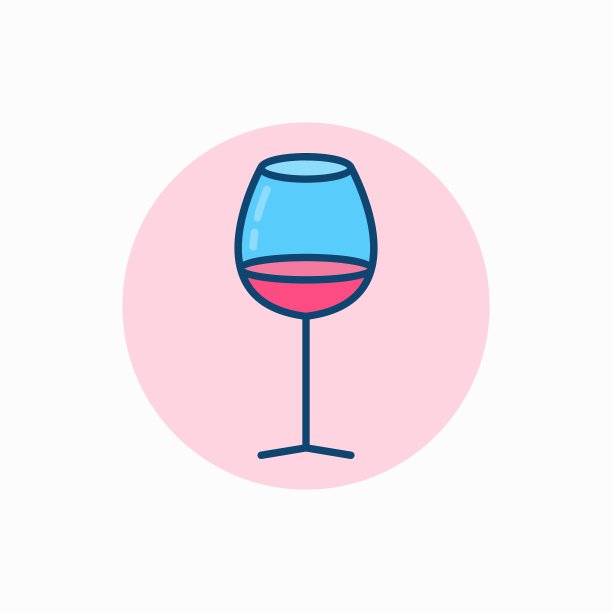 彩色葡萄酒杯图标图片下载
