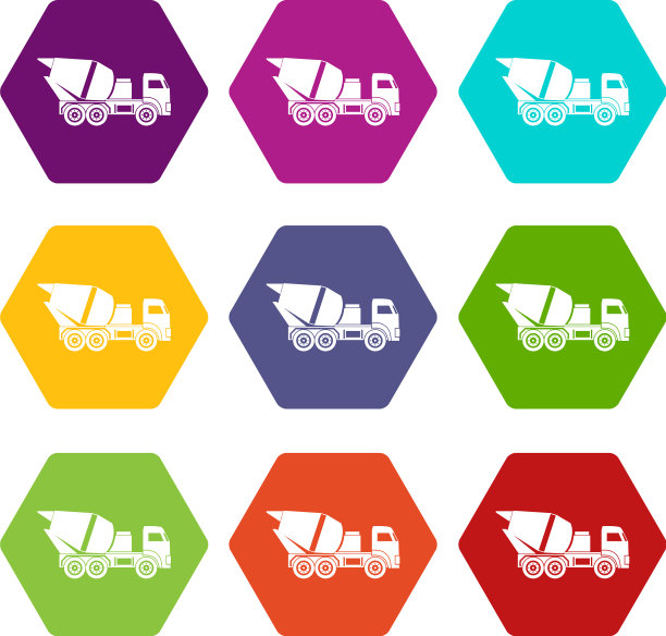 建筑搅拌机的混凝土图标设置颜色图片下载