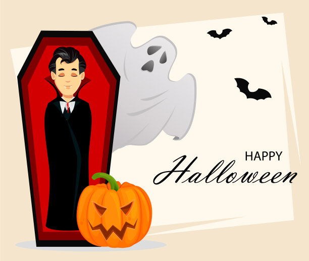 万圣节快乐，吸血鬼卡通人物图片下载