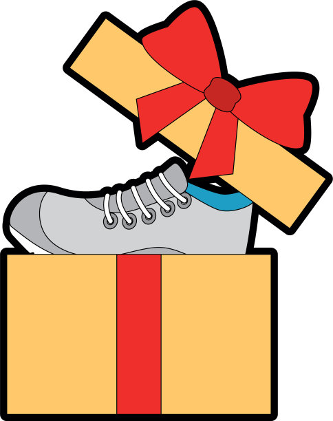 礼品盒与网球运动鞋图片下载