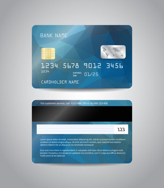 逼真详细的信用卡图片下载