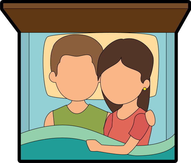 可爱的情侣在床上相爱图片下载