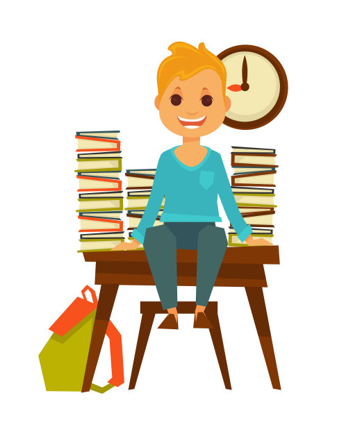 孩子们坐在课桌前拿着书图片下载