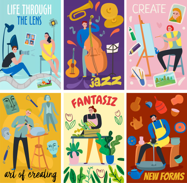 创意工作者卡片套装图片下载