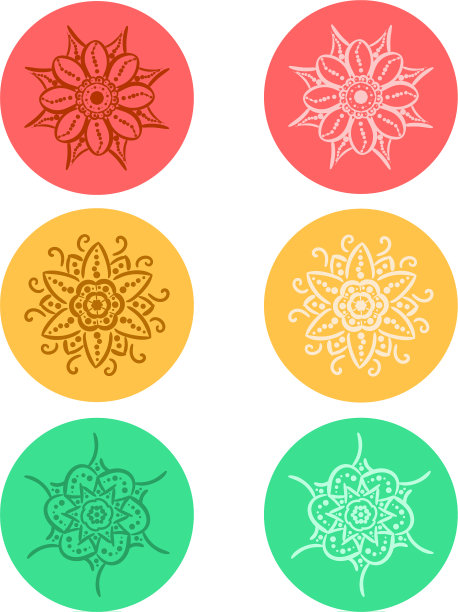 曼荼罗在复古圆形装饰图案集图片下载