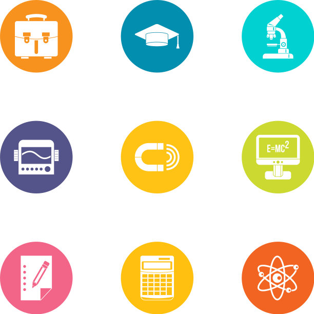 科学检查图标设置扁平风格图片下载