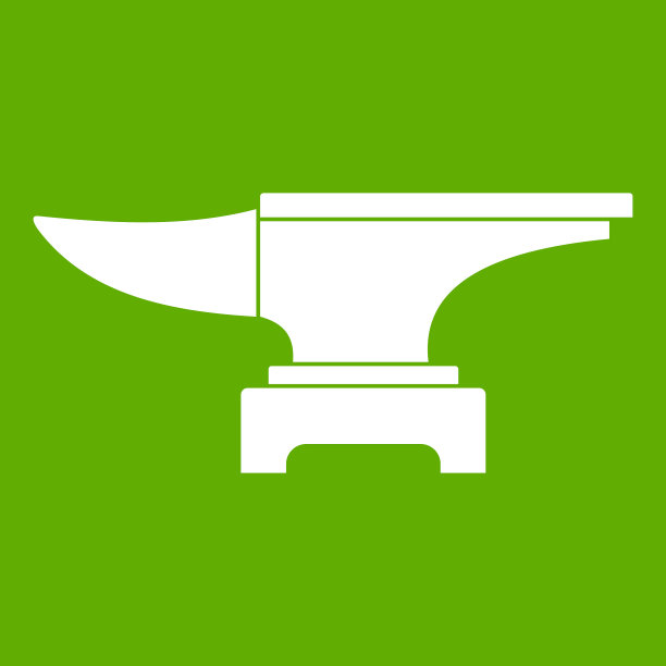 沉重的黑色金属铁砧图标绿色图片下载