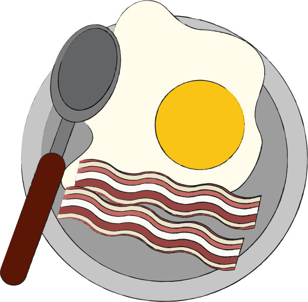 煎蛋配培根图片下载