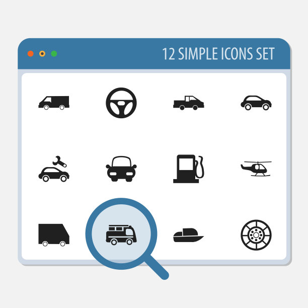 一组12可编辑的运输图标包括图片下载