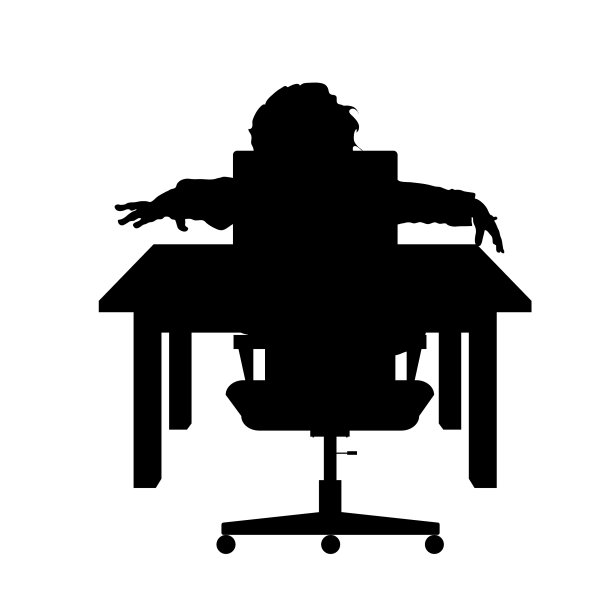 孩子的剪影坐在椅子与书桌图片下载