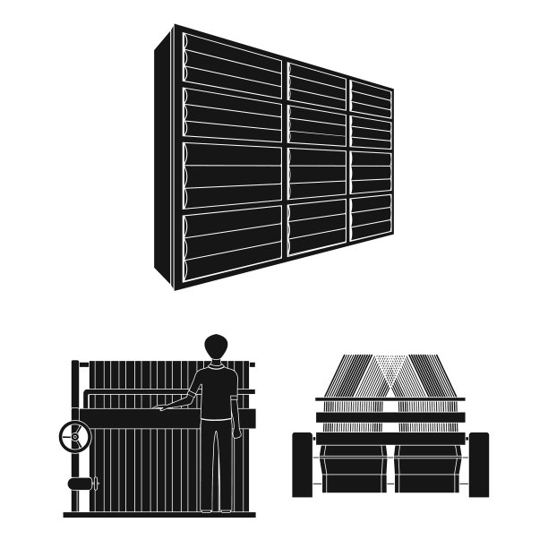 纺织行业黑色图标集图片下载