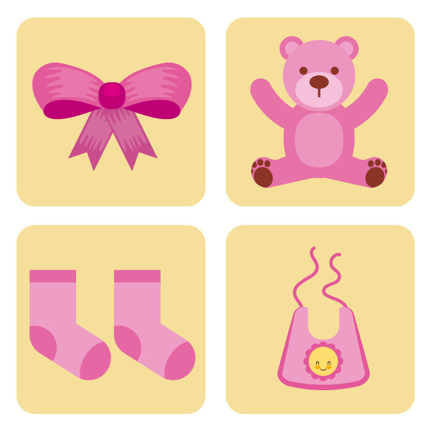 宝宝送礼会的可爱设计元素图片下载