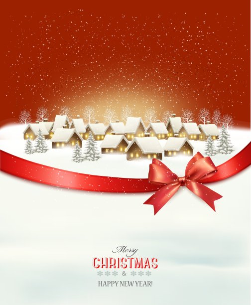圣诞假日背景与一个村庄图片下载