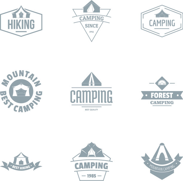 阿尔卑斯标志设置简约风格图片下载