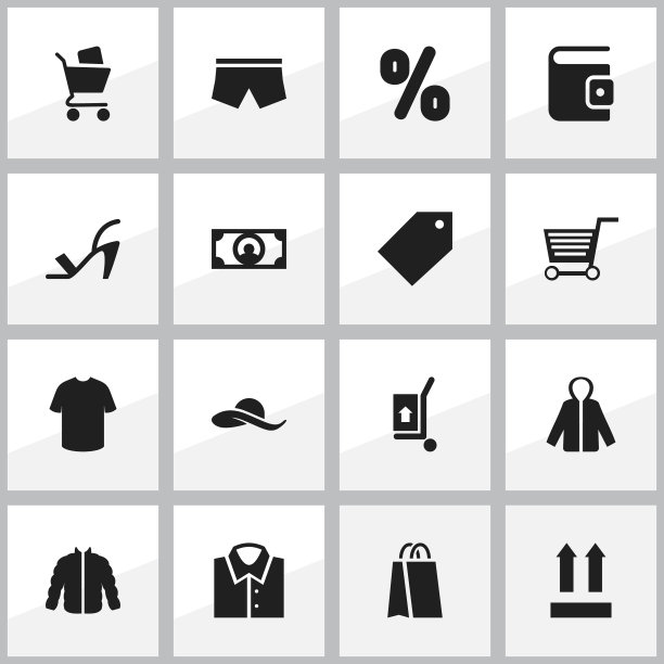 一套16可编辑的购物图标包括图片下载