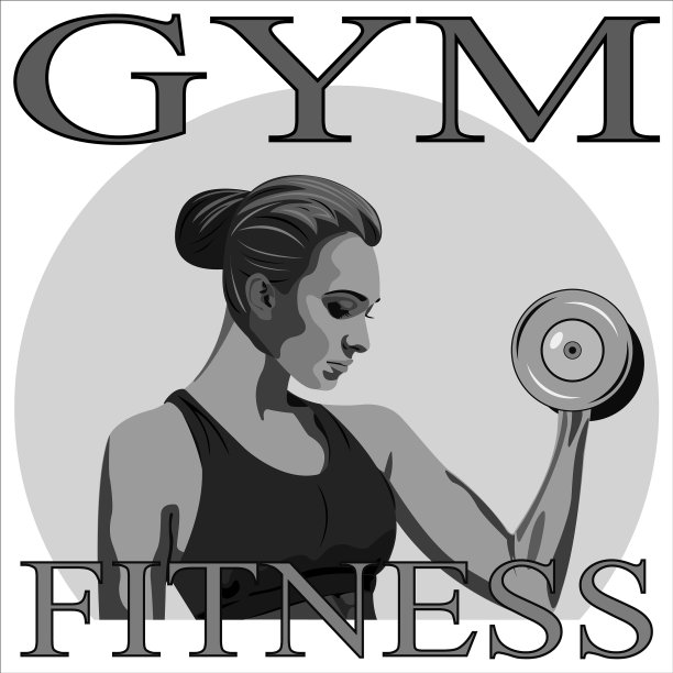 举着哑铃的运动女性图片下载