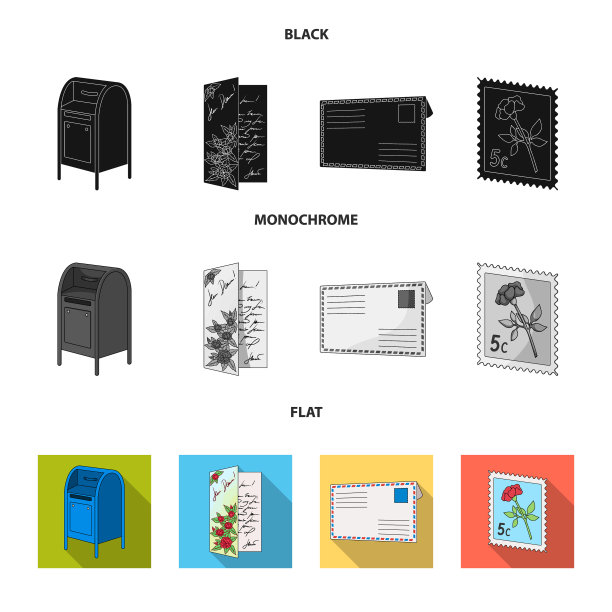 邮箱贺信卡片邮票图片下载