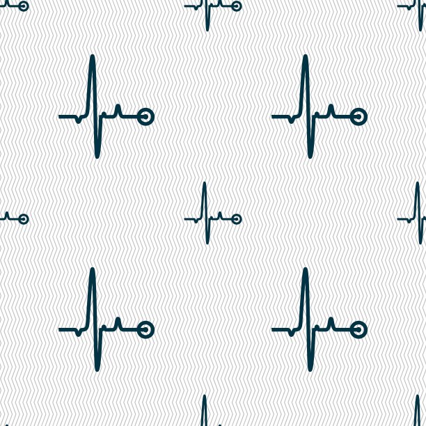心跳标志无缝图案与几何图片下载